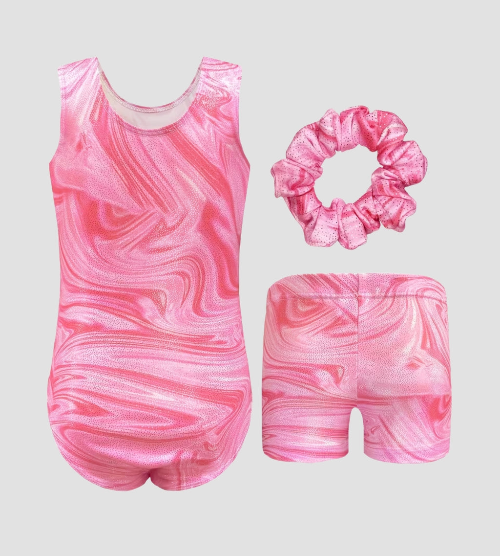 Pink Velvet Swirl Leotard ZWAS6418
