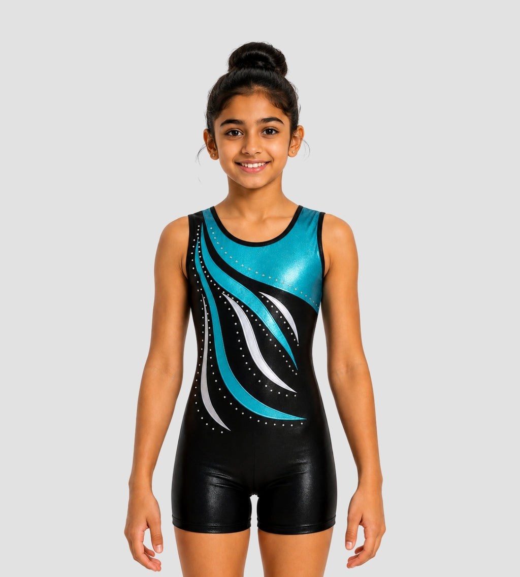 Teal Wave Unitard  ZWC8206